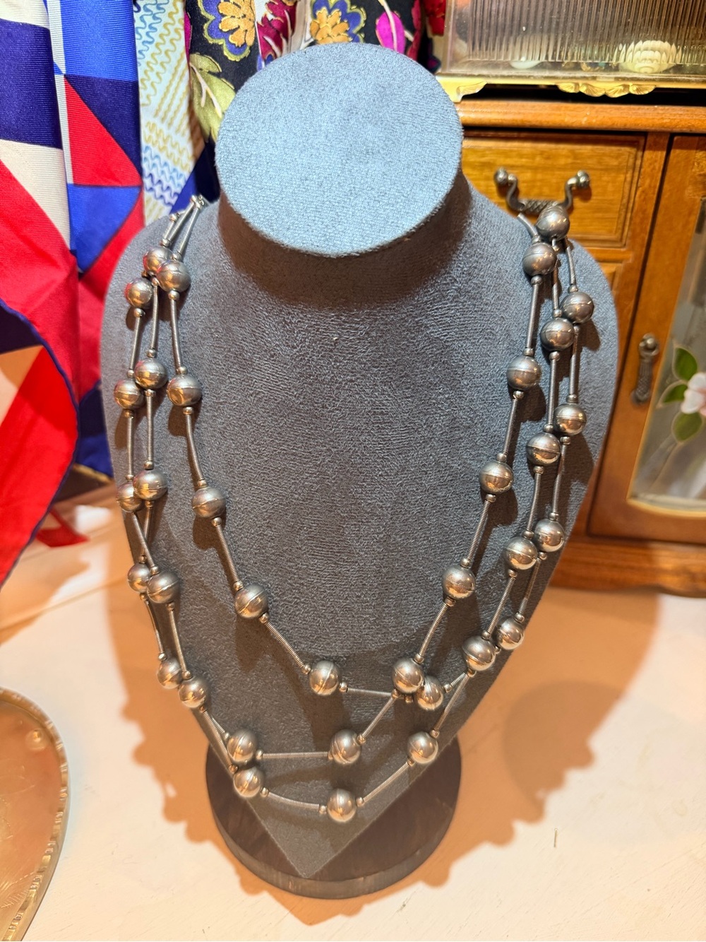 VTG Southwestern Bench Bead Style Necklace w/ J-Hook